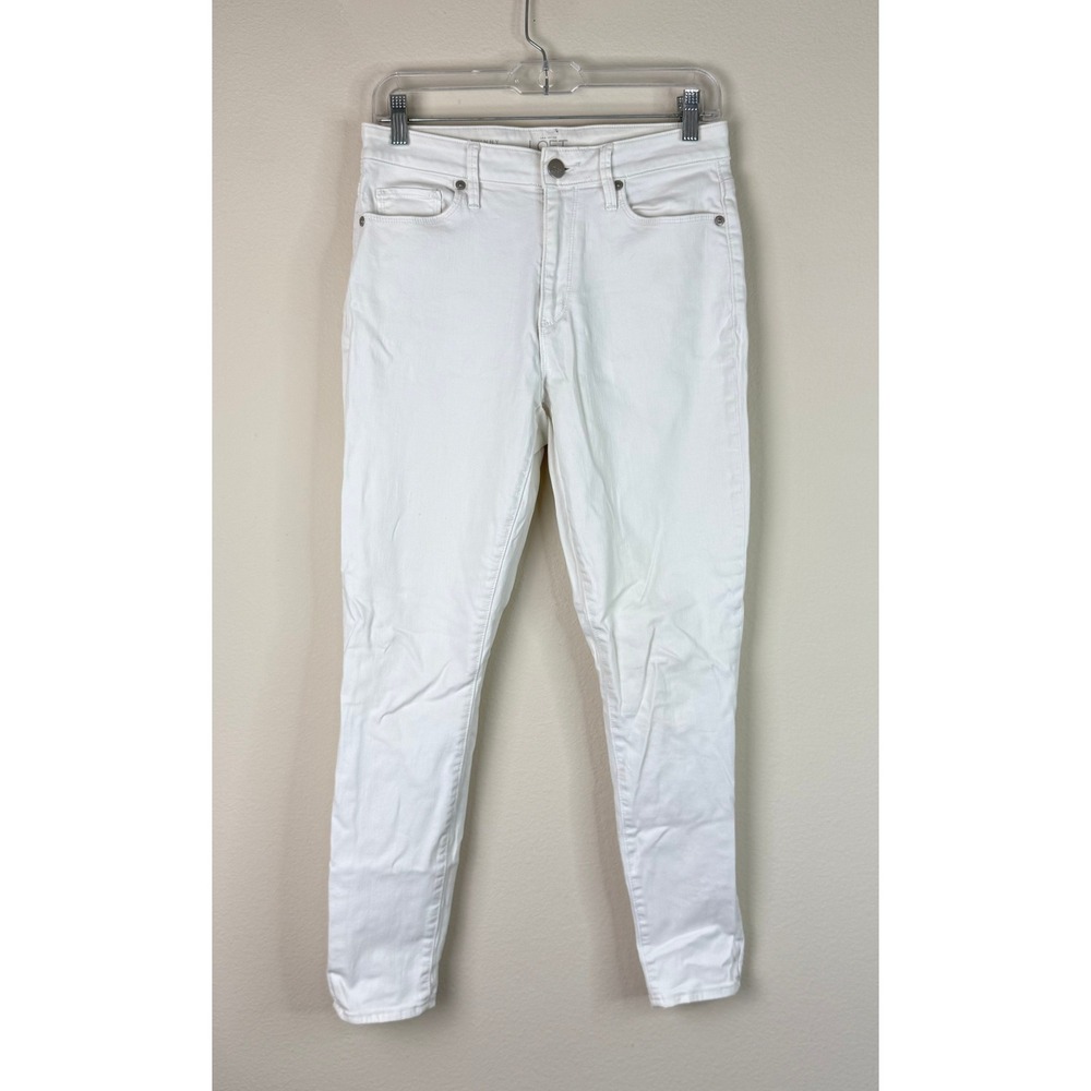 Ann Taylor LOFT Women's Curvy Skinny Ankle Stretch Jeans White Size 26/2 90s Y2K